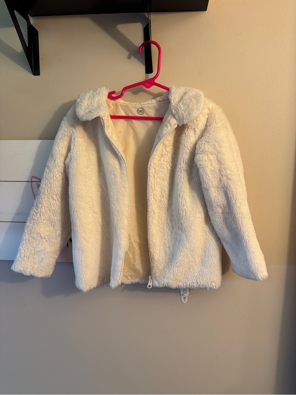wonder nation Cream Faux-Sherpa Zip Jacket for Kids